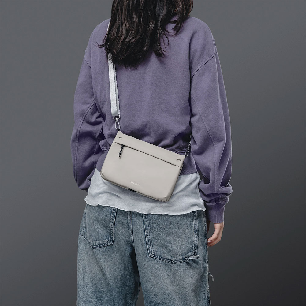 SwitchEasy Sacoche Utility Crossbody Bag + Strap Phone Lanyard 20mm 2L - Cement Gray + Galaxy Gray