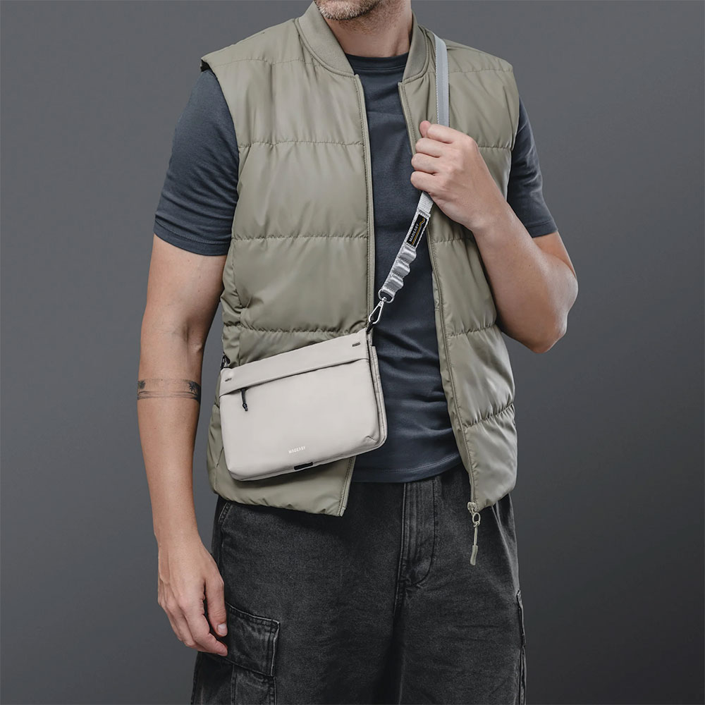 SwitchEasy Sacoche Utility Crossbody Bag + Strap Phone Lanyard 20mm 2L - Cement Gray + Galaxy Gray