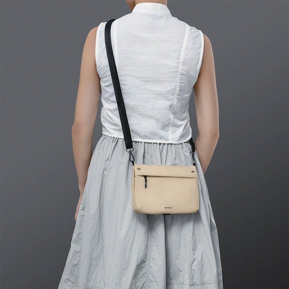 SwitchEasy Sacoche Utility Crossbody Bag + Strap Phone Lanyard 20mm 2L - Sand Beige + Black