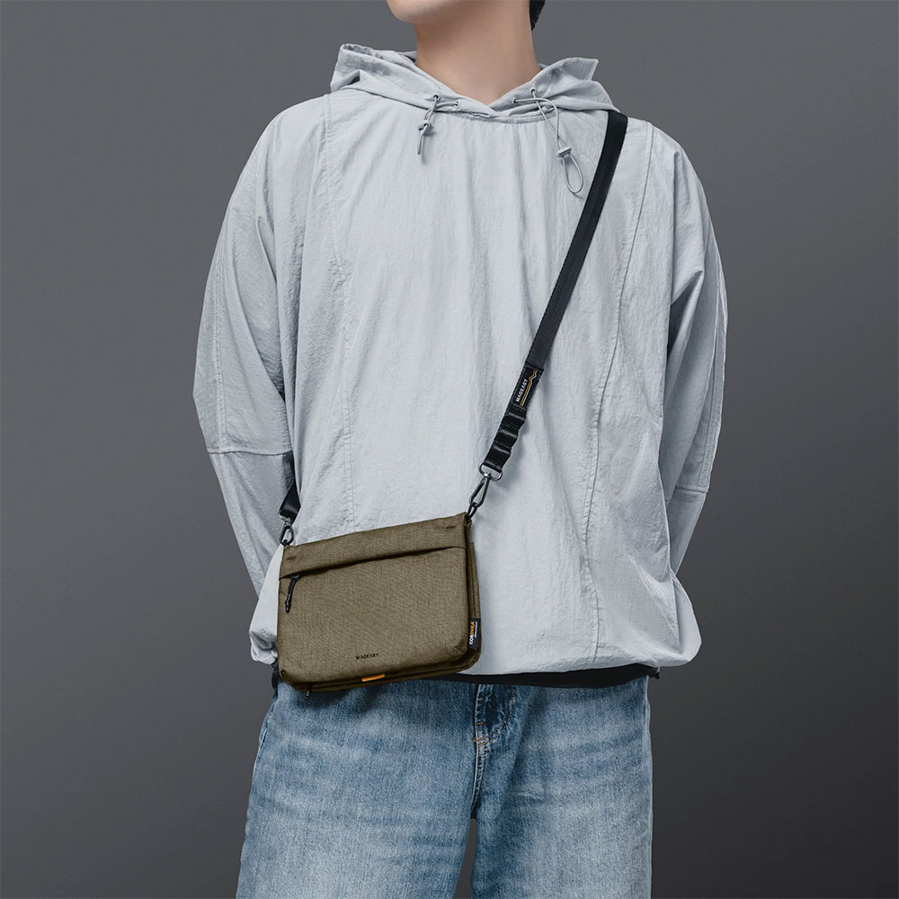 SwitchEasy Sacoche Utility Crossbody Bag + Strap Phone Lanyard 20mm 2L - Wild Green + Black