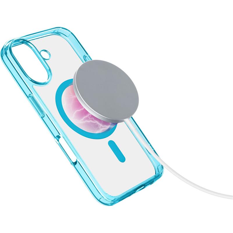 Cellularline Iconic Mag s podporou Magsafe pre Apple iPhone 16, číry/svetlo modrý