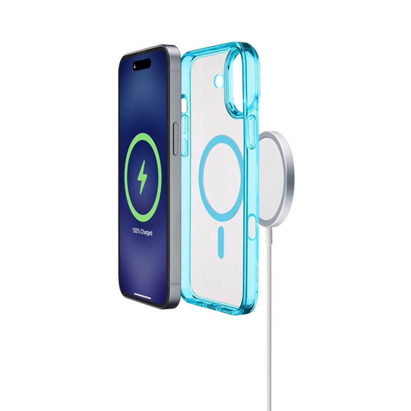 Cellularline Iconic Mag s podporou Magsafe pre Apple iPhone 16, číry/svetlo modrý