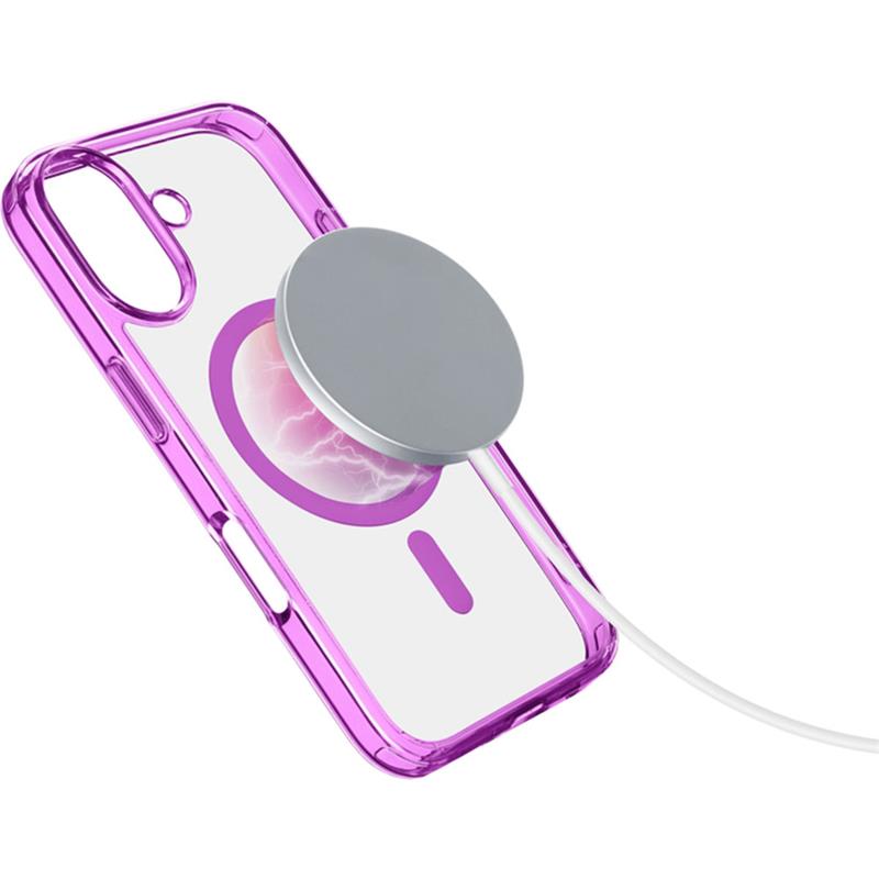 Cellularline Iconic Mag s podporou Magsafe pre Apple iPhone 16, číry/ružový