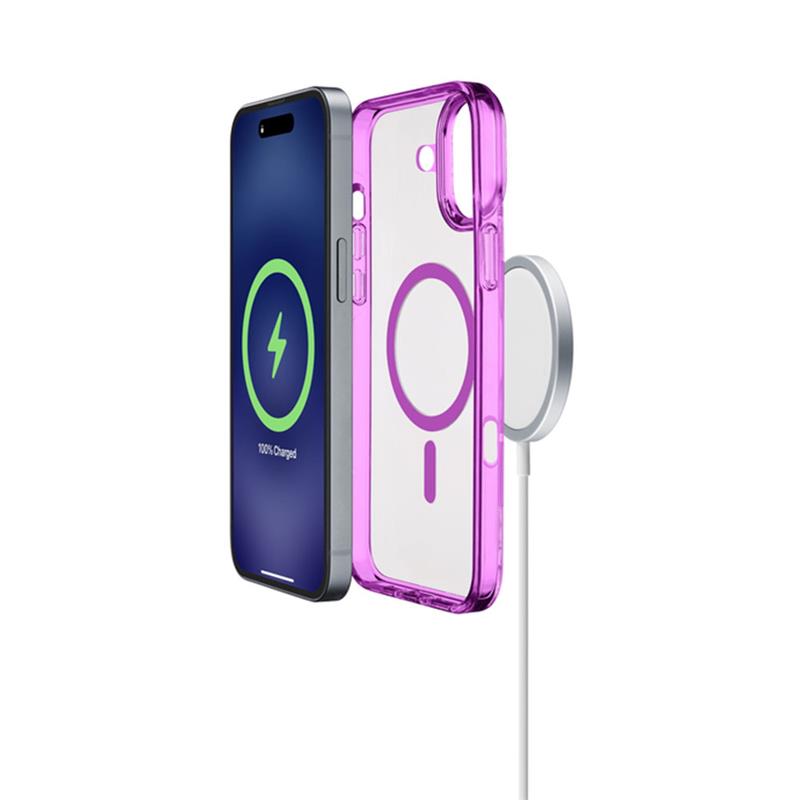 Cellularline Iconic Mag s podporou Magsafe pre Apple iPhone 16, číry/ružový