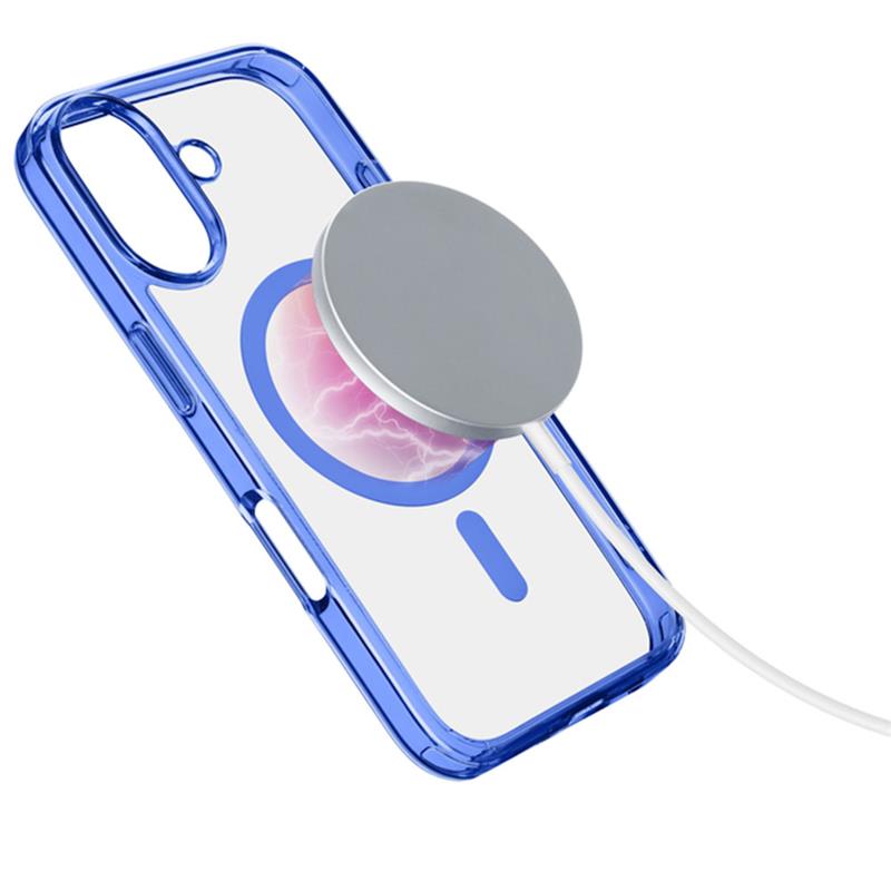 Cellularline Iconic Mag s podporou Magsafe pre Apple iPhone 16 Plus, číry/tmavo modrý
