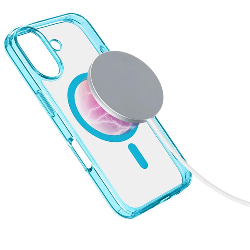 Cellularline Iconic Mag s podporou Magsafe pre Apple iPhone 16 Plus, číry/svetlo modrý