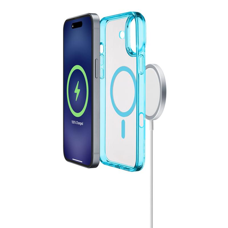 Cellularline Iconic Mag s podporou Magsafe pre Apple iPhone 16 Plus, číry/svetlo modrý
