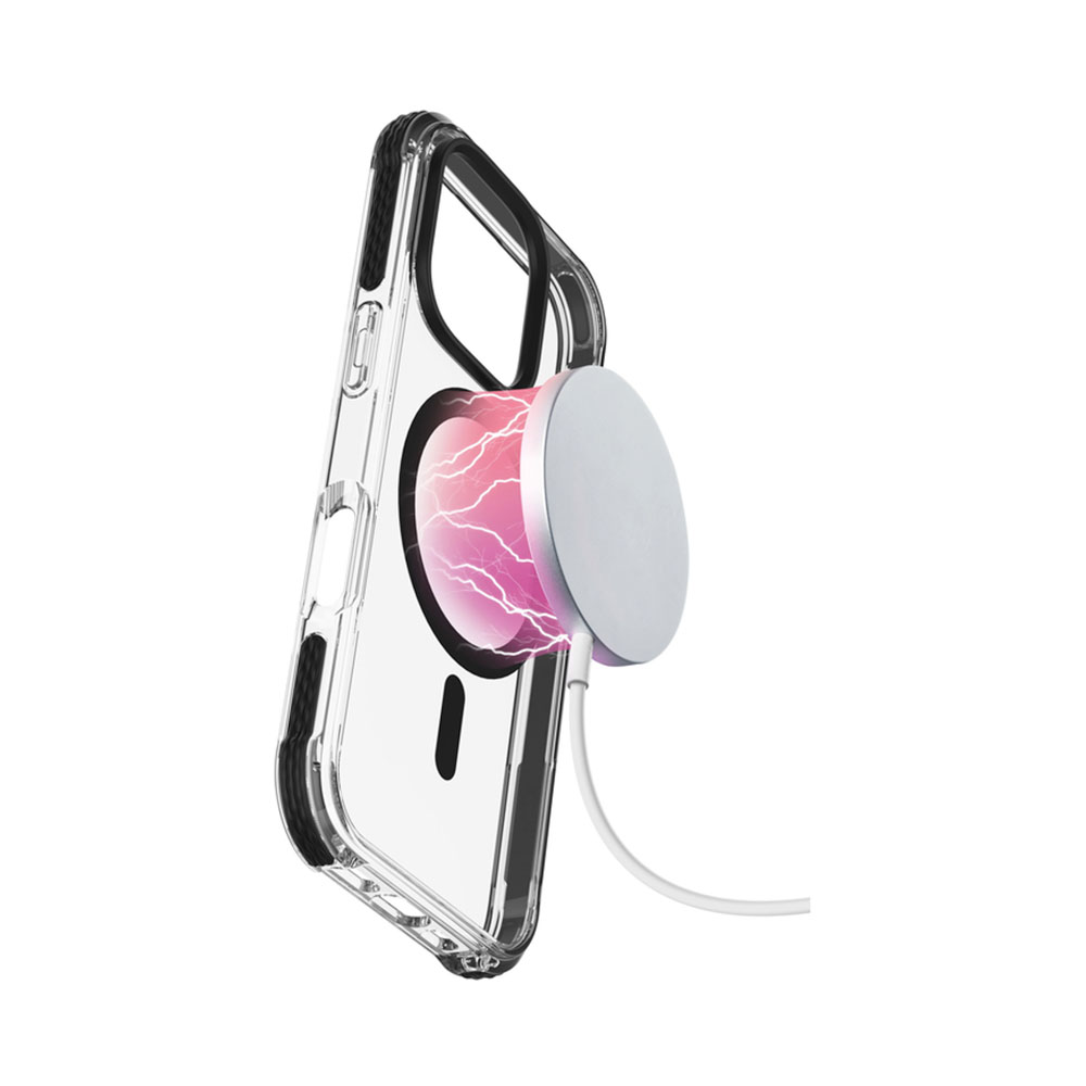 Cellularline Tetra Force Strong Guard Mag s podporou Magsafe pre Apple iPhone 16 Pro, transparentý