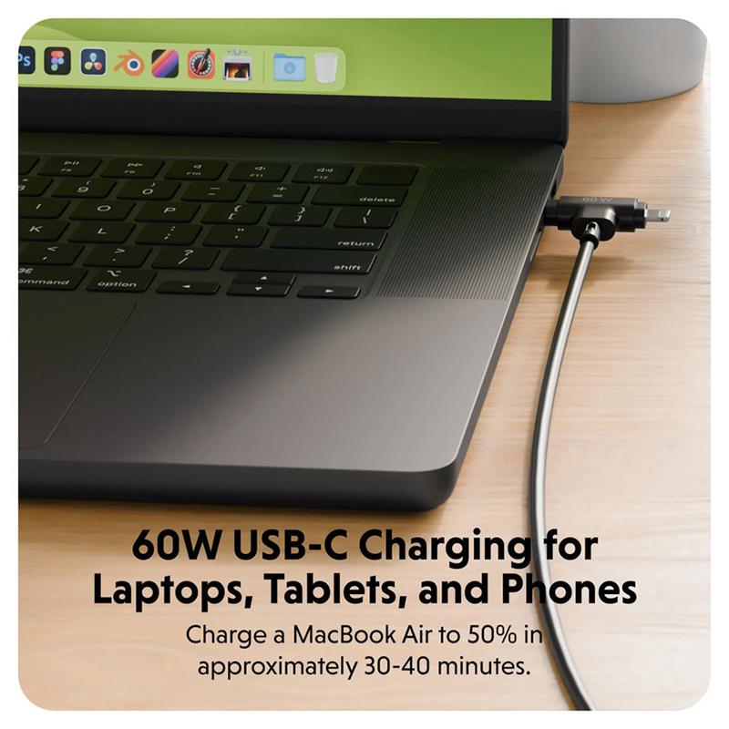 Hyper kábel HyperJuice USB-C/Lightning Hybrid Silicone Cable 1.5m - Black