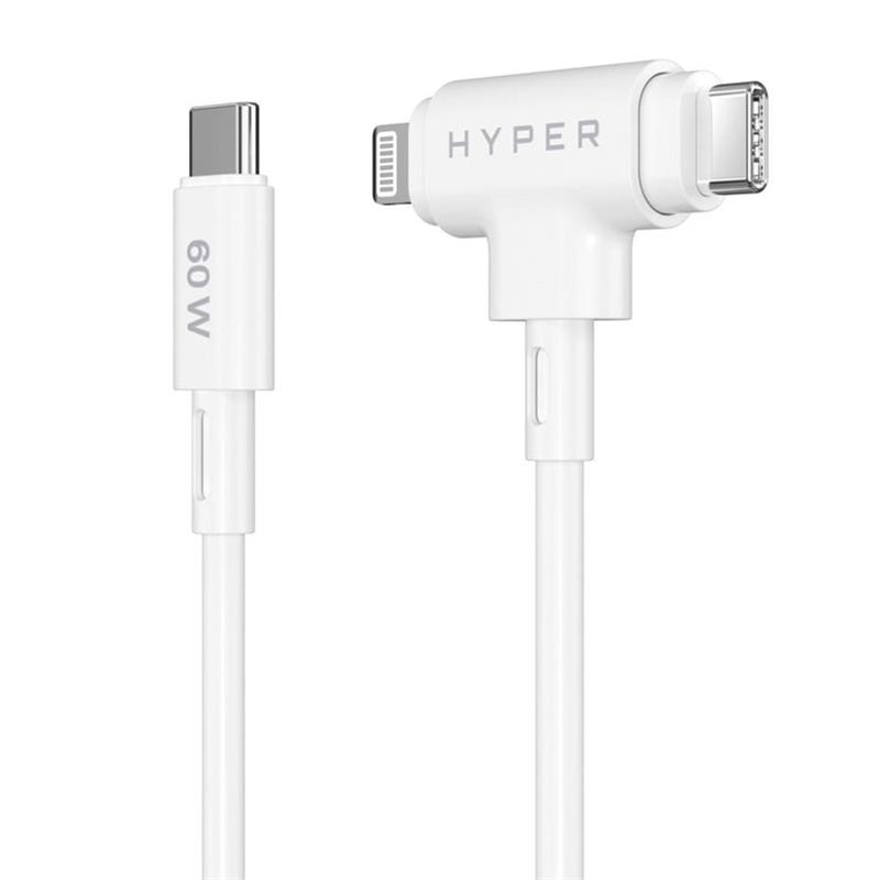 Hyper kábel HyperJuice USB-C/Lightning Hybrid Silicone Cable 1.5m - White