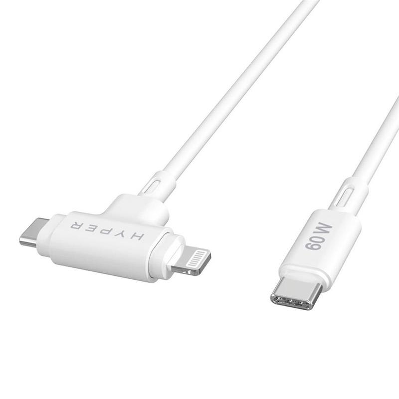 Hyper kábel HyperJuice USB-C/Lightning Hybrid Silicone Cable 1.5m - White