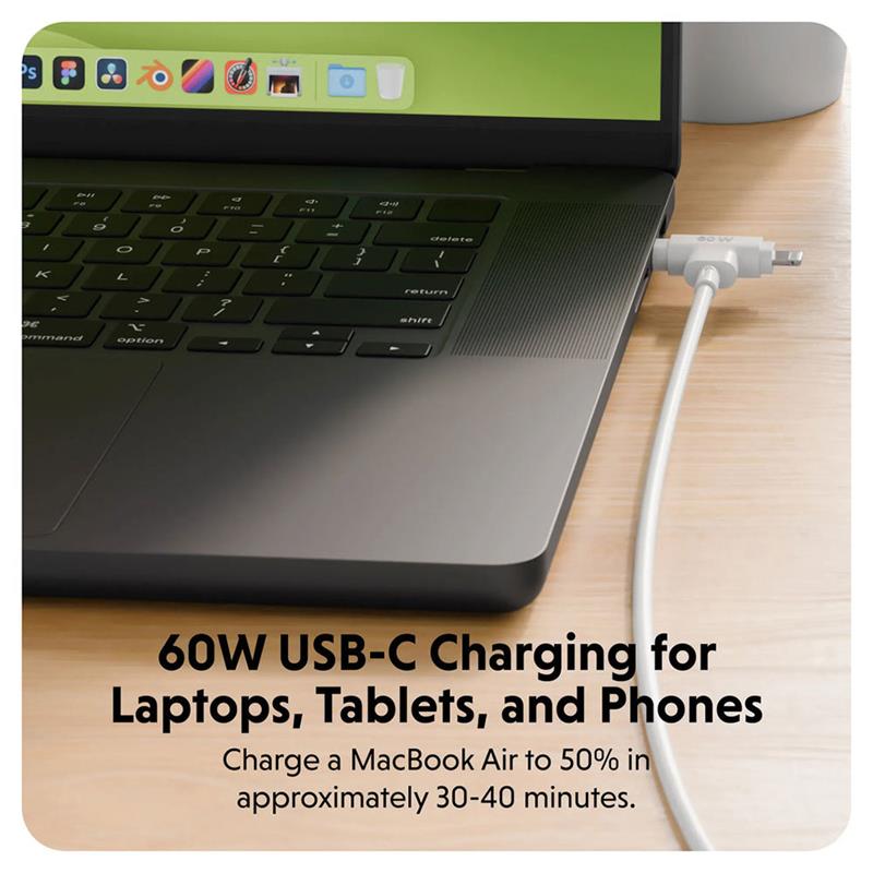 Hyper kábel HyperJuice USB-C/Lightning Hybrid Silicone Cable 1.5m - White