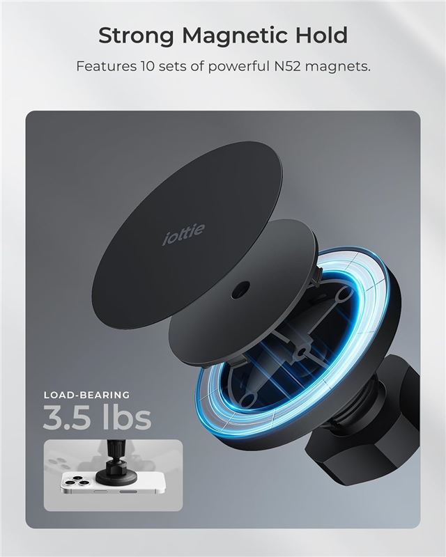 iOttie iTap 3 MagSafe Air Vent Mount with Magnetic Ring Adapter - Black