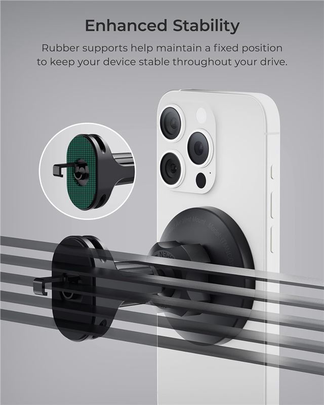 iOttie iTap 3 MagSafe Air Vent Mount with Magnetic Ring Adapter - Black