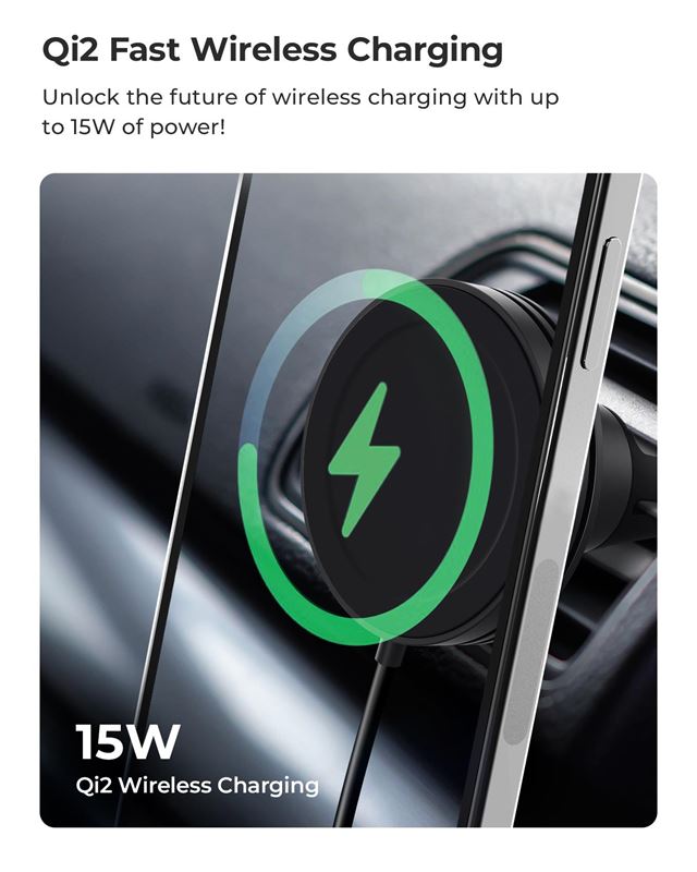 iOttie Velox MagSafe Qi2 Wireless Air Vent Mount - Black