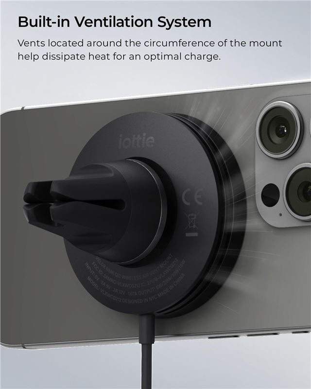 iOttie Velox MagSafe Qi2 Wireless Air Vent Mount - Black