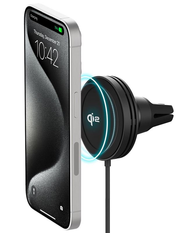 iOttie Velox Mini Qi2 Wireless Air Vent Mount - Black