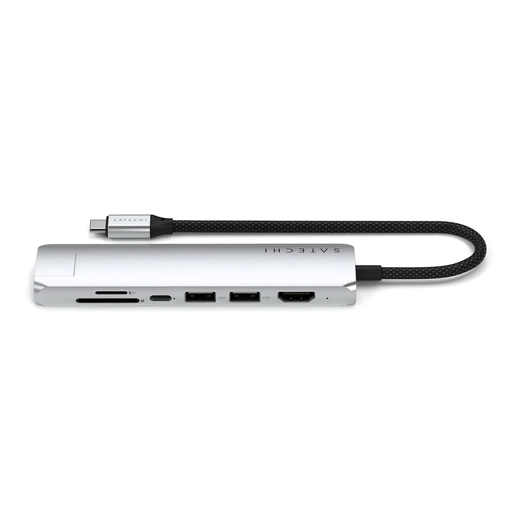 Satechi USB-C 7-in-1 Slim Multiport Adapter with Ethernet - Silver