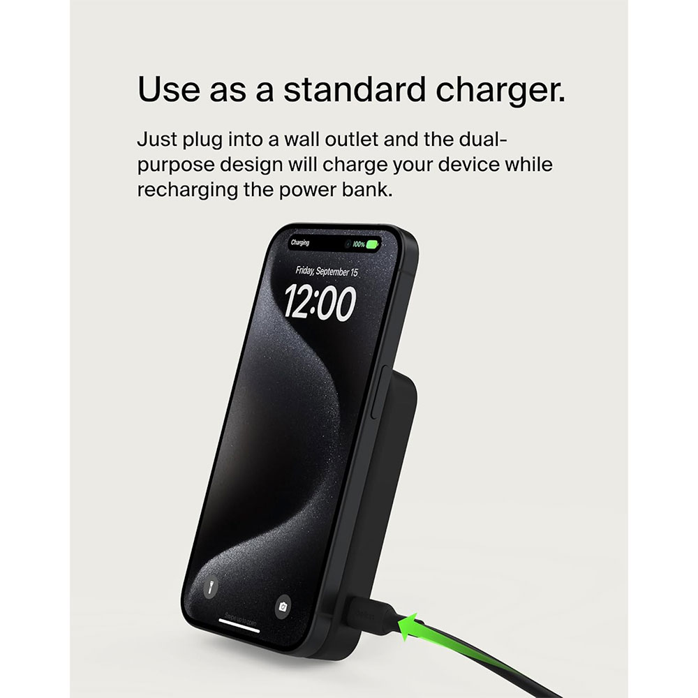 Belkin Boost Charge Pro Magnetic Power Bank with Qi2 8K + Stand - Black