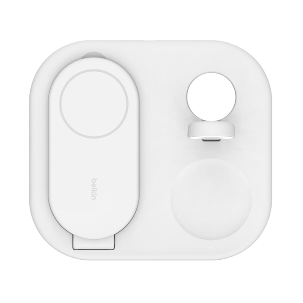 Belkin Boost Charge 3-in-1 Magnetic Foldable Wireless Charger with Qi2 15W + 36W Charger - White