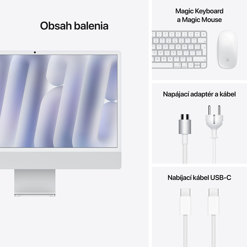 iMac 24" 4.5K Apple M4 8C CPU 8C GPU 16GB 256GB Strieborný SK