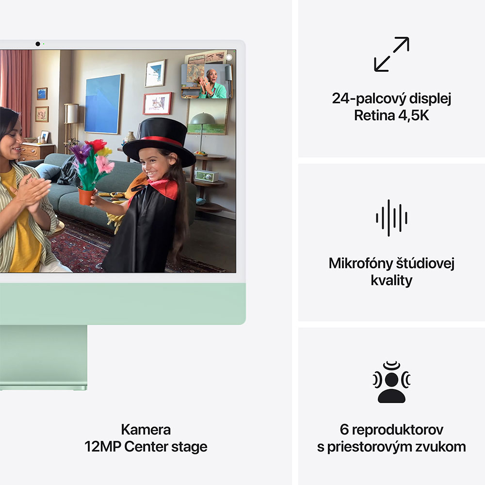 iMac 24" 4.5K Apple M4 8C CPU 8C GPU 16GB 256GB Zelený SK