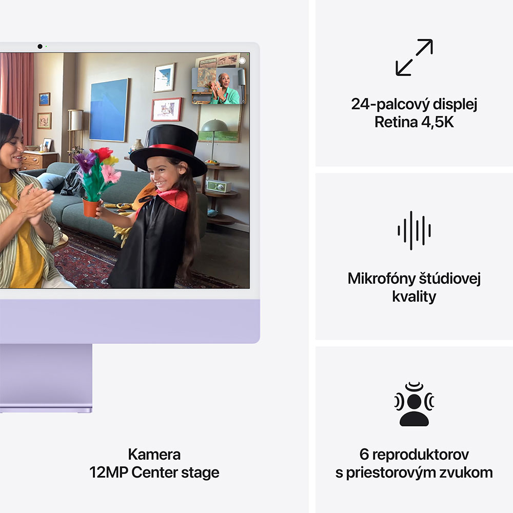 iMac 24" 4.5K Apple M4 8C CPU 8C GPU 16GB 256GB Fialový SK