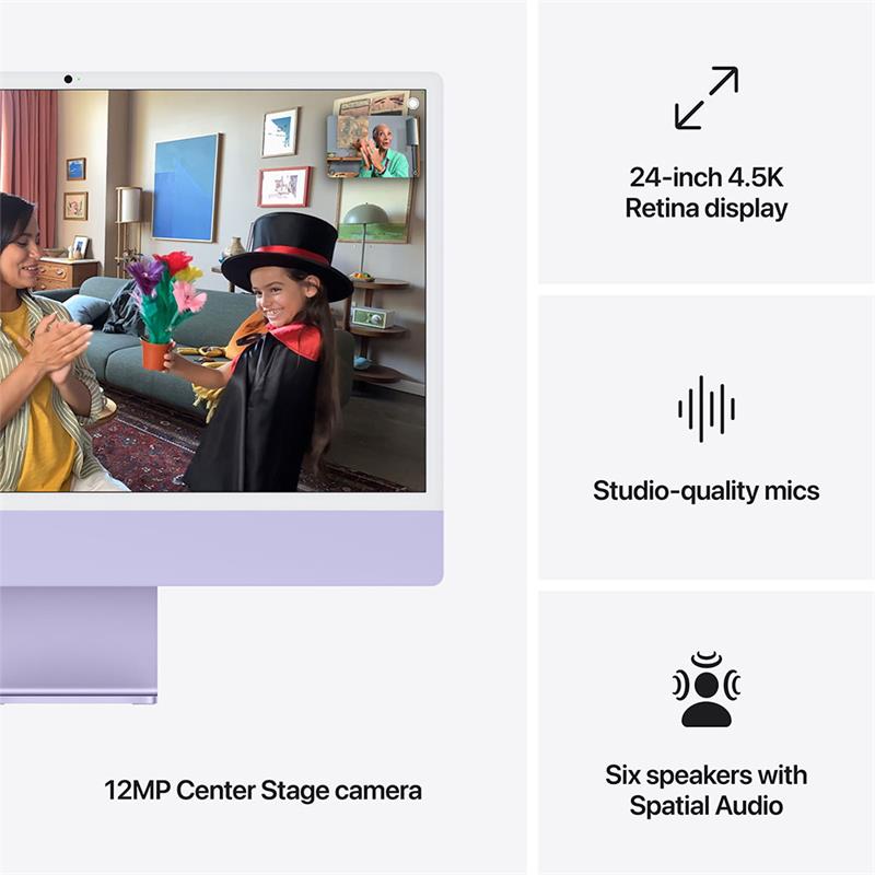 iMac 24" 4.5K Apple M4 10C CPU 10C GPU 16GB 256GB Fialový SK