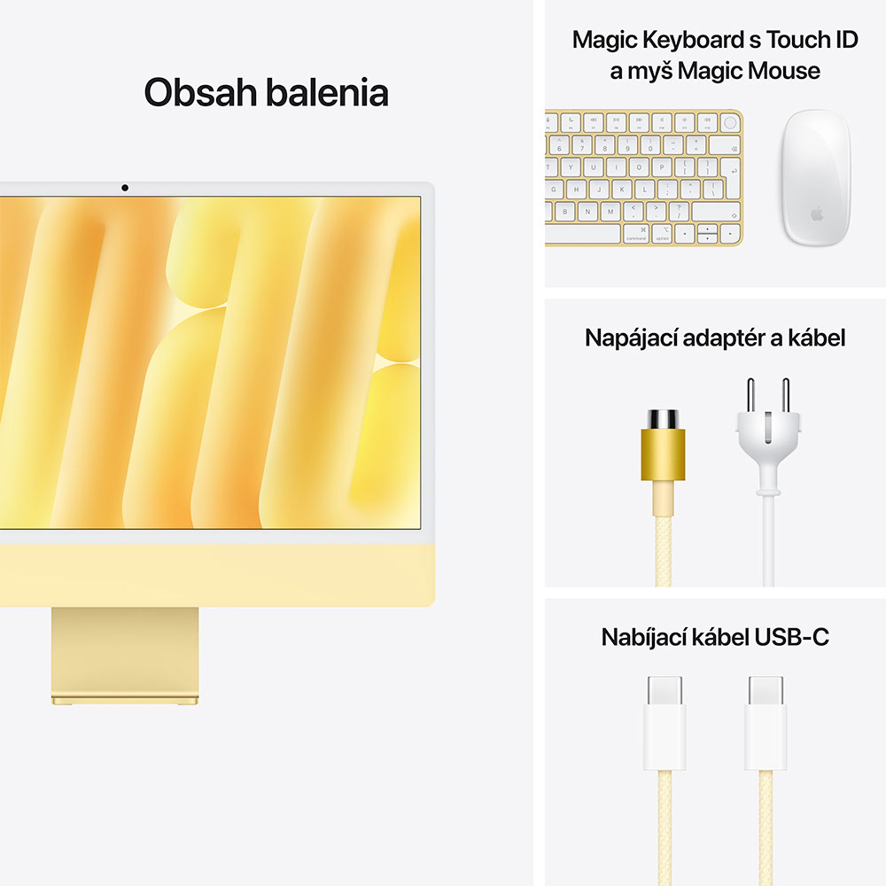 iMac 24" 4.5K Apple M4 10C CPU 10C GPU 24GB 512GB Žltý SK