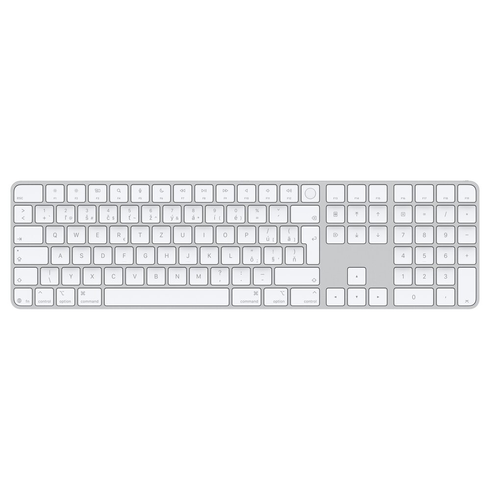 Apple Magic Keyboard s Touch ID a Numerickou klávesnicou - SK - biele klávesy (USB-C)