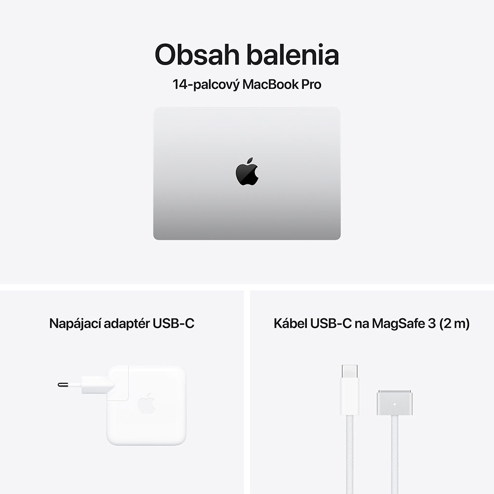 MacBook Pro 14" Apple M4 Pro 14C CPU 20C GPU 24GB 1TB Strieborný SK