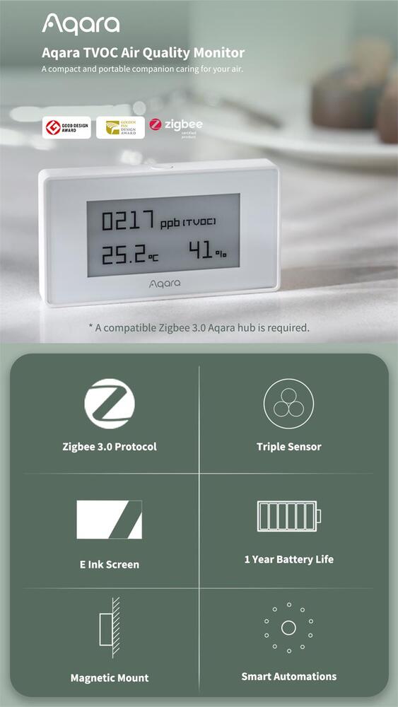 Aqara Smart Home TVOC Monitor Kvality vzduchu
