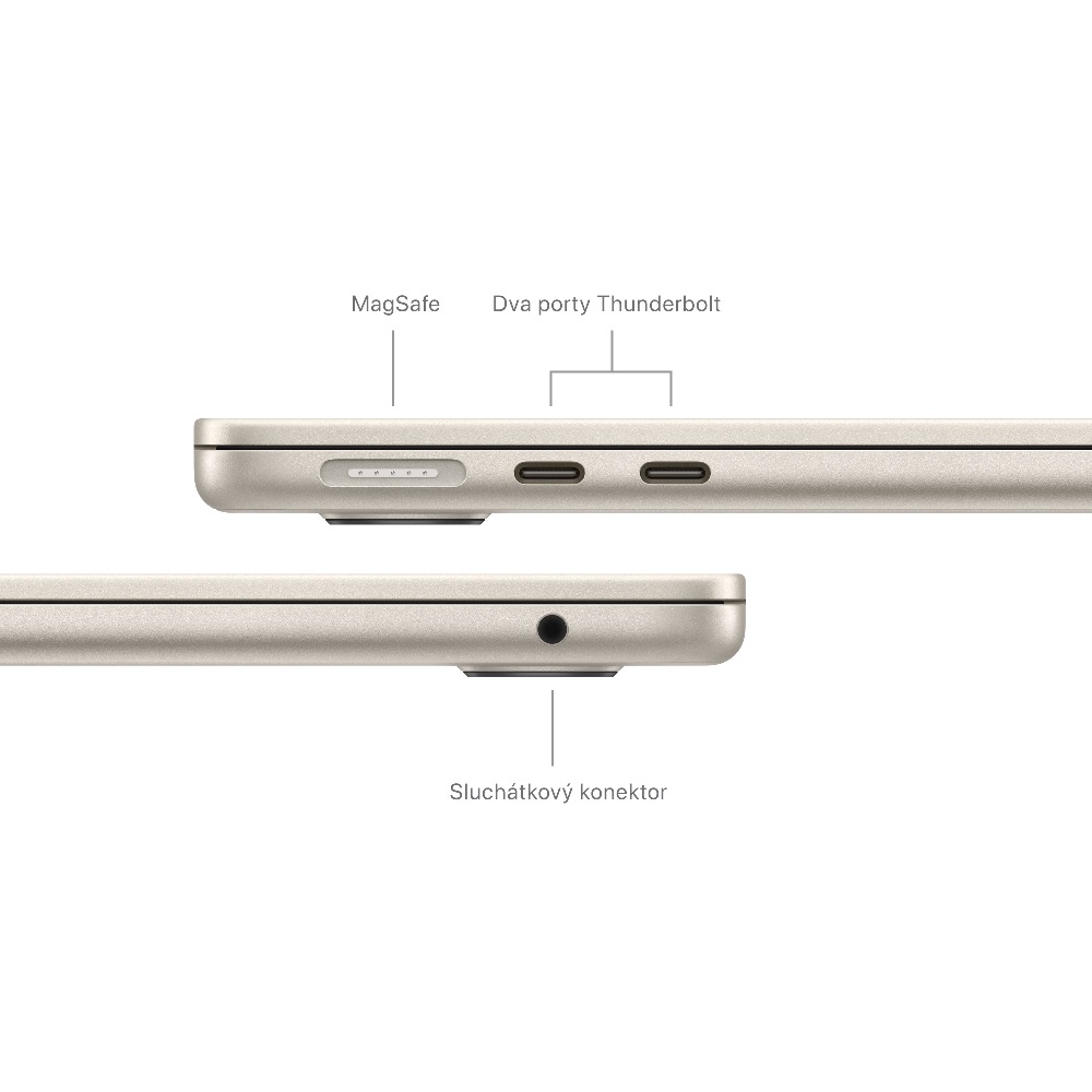 MacBook Air 13" Apple M3 8core CPU 8core GPU 16GB 256GB Hvězdně Bílý CZ