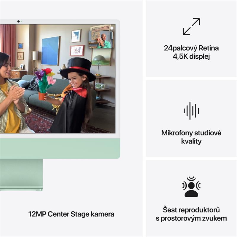 EDU iMac 24" 4.5K Apple M4 10-core CPU 10-core GPU 16GB 256GB Zelený CZ