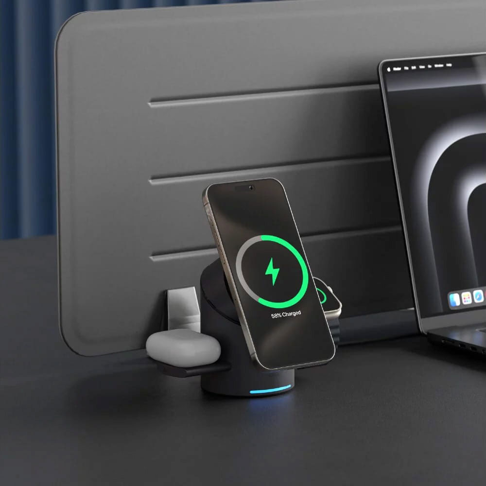 Adam Elements Mag Tube Qi2 3-in-1 Intelligent Charging Station