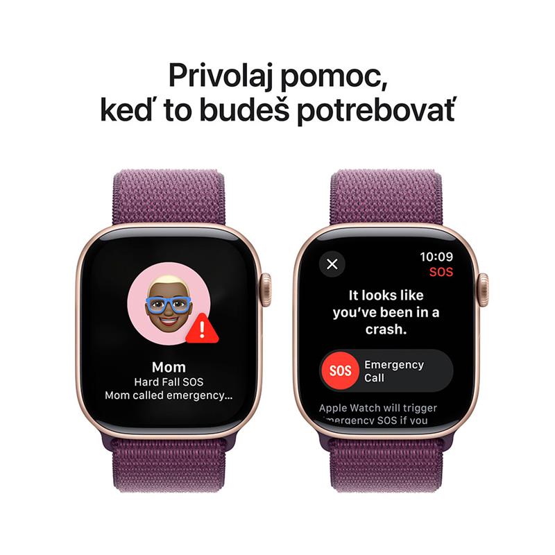 Apple Watch Series 10 GPS 46mm Rose Gold Aluminium Case with Plum Sport Loop *Rozbalený*