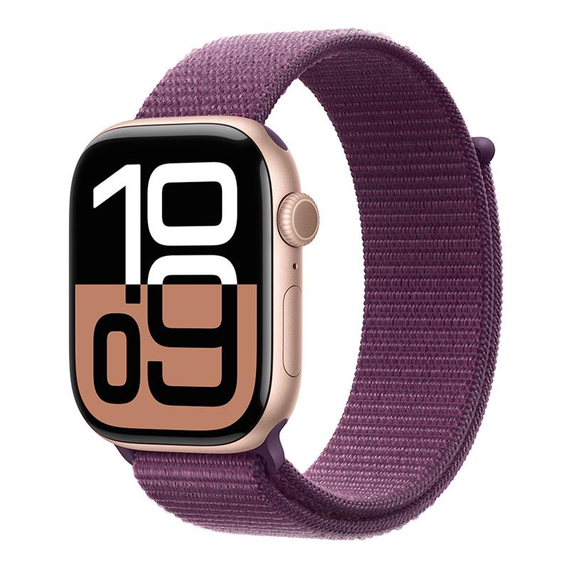 Apple Watch Series 10 GPS 46mm Rose Gold Aluminium Case with Plum Sport Loop *Rozbalený*