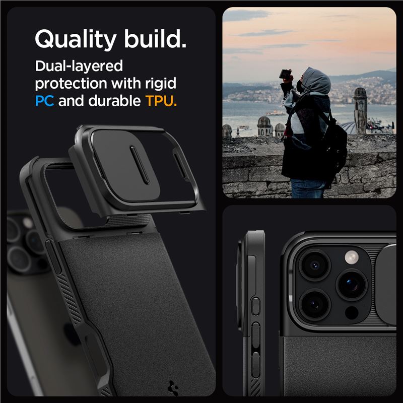 Spigen kryt Optik Armor Magsafe pre iPhone 16 Pro Max - Black