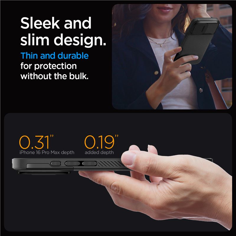 Spigen kryt Optik Armor Magsafe pre iPhone 16 Pro Max - Black