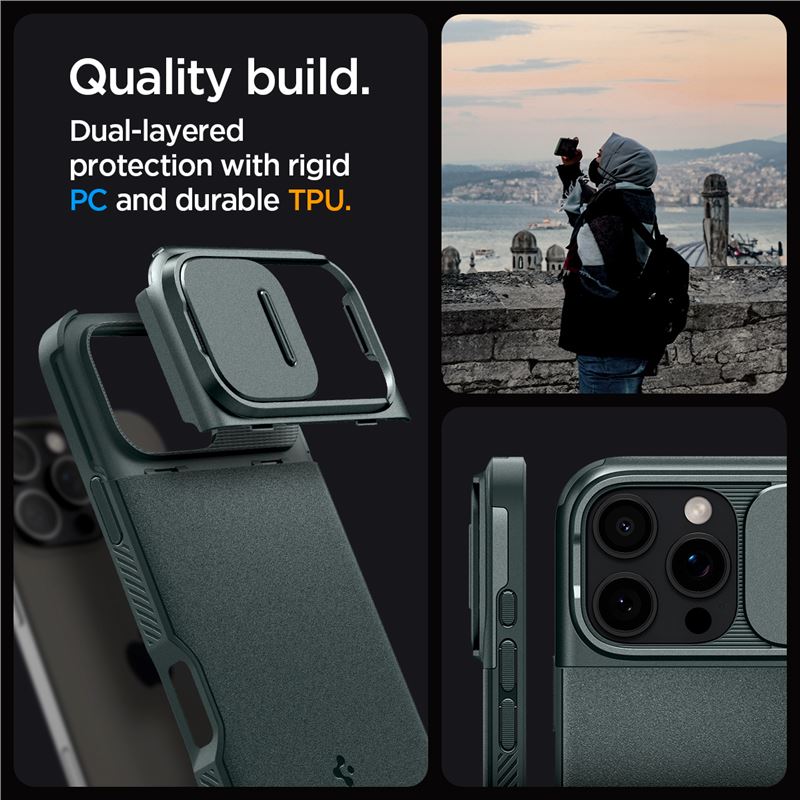 Spigen kryt Optik Armor Magsafe pre iPhone 16 Pro Max - Abyss Green