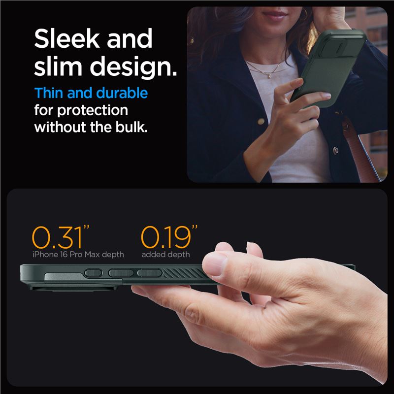 Spigen kryt Optik Armor Magsafe pre iPhone 16 Pro Max - Abyss Green