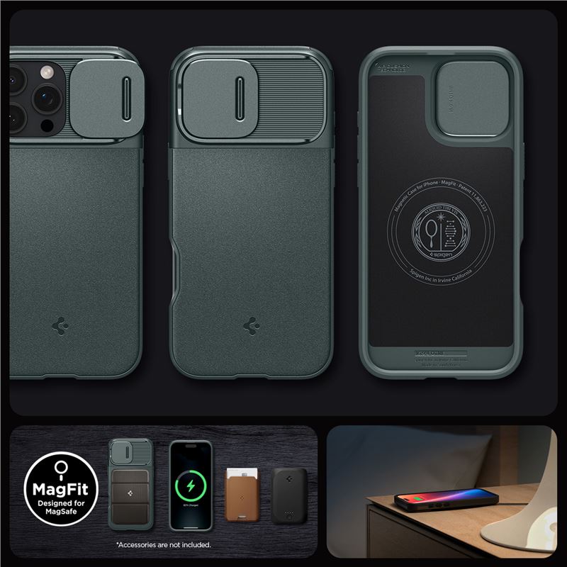 Spigen kryt Optik Armor Magsafe pre iPhone 16 Pro Max - Abyss Green