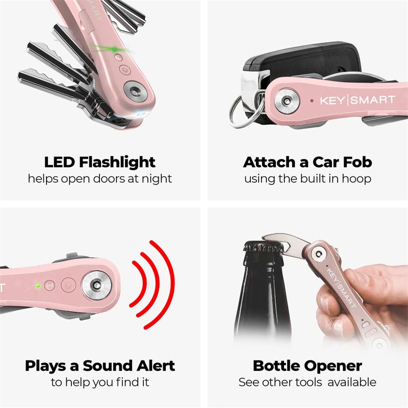 KeySmart iPro s Apple Find My - organizér kľúčov - ružový