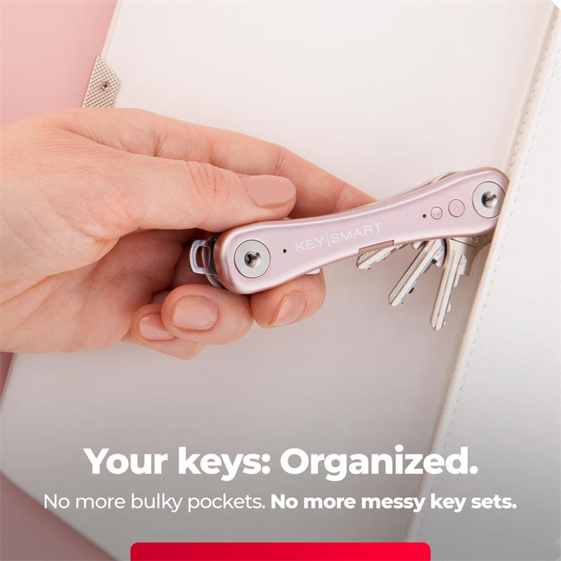 KeySmart iPro s Apple Find My - organizér kľúčov - ružový