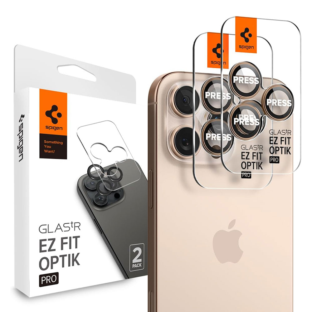 Spigen Optik Pro Lens Protector pre iPhone 16 Pro/16 Pro Max - Desert Titanium