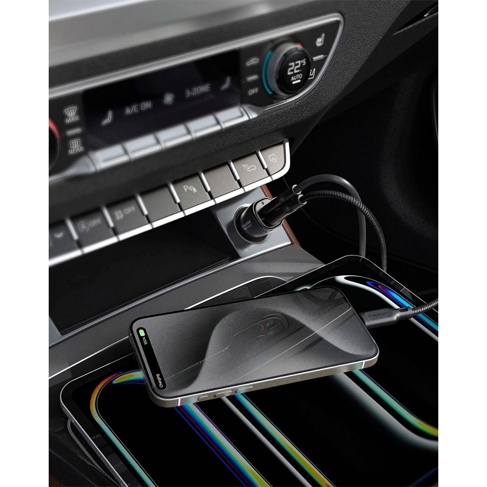 Spigen USB-C Car Charger ArcStation Essential Dual Port 50W - Black