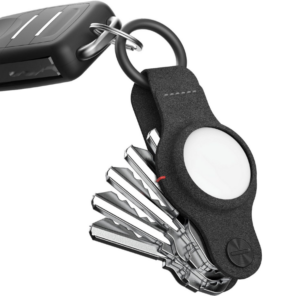 KeySmart Air s púzdrom pre AirTag - vegan koža čierna
