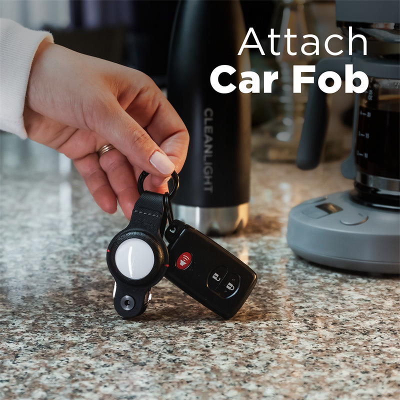 KeySmart Air s púzdrom pre AirTag - vegan koža čierna