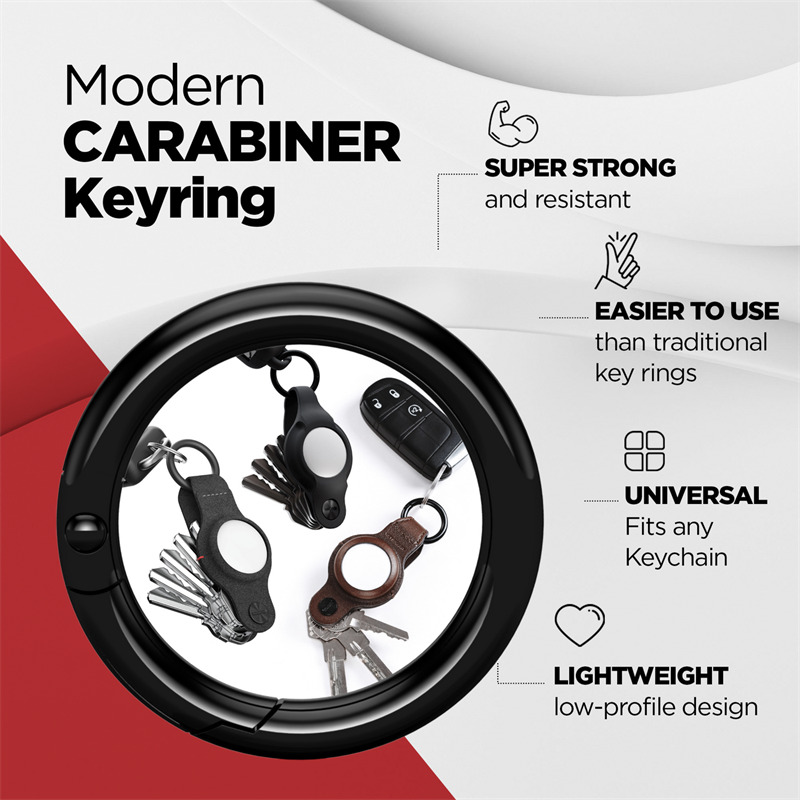 KeySmart Air s púzdrom pre AirTag - vegan koža čierna