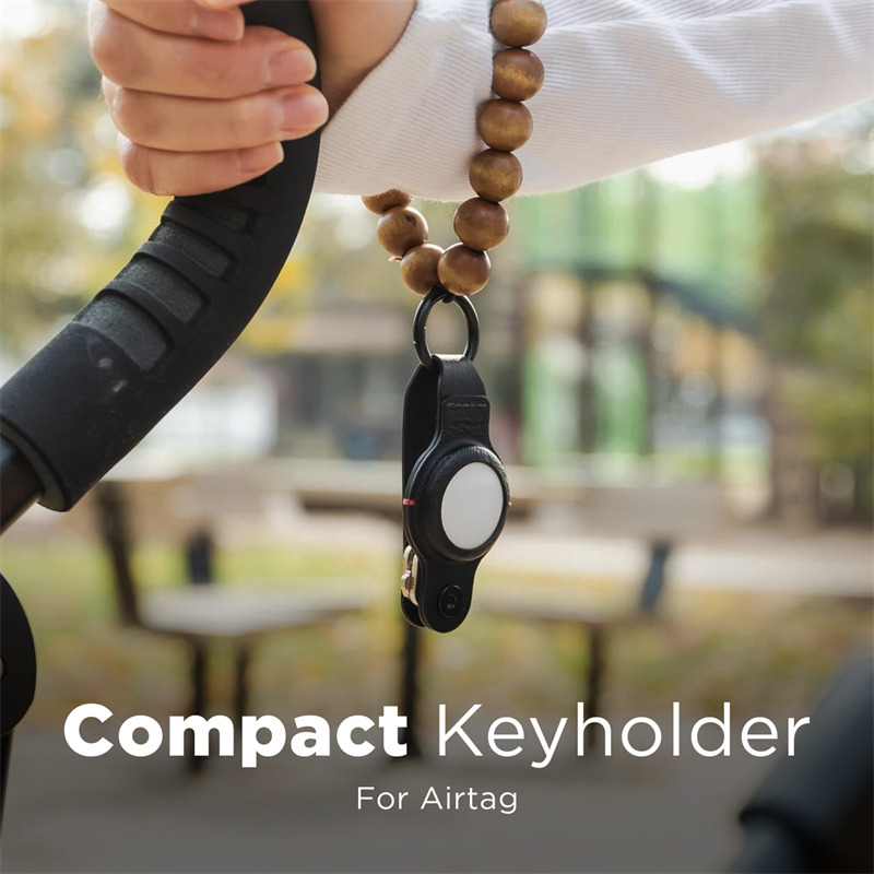 KeySmart Air s púzdrom pre AirTag - vegan koža čierna